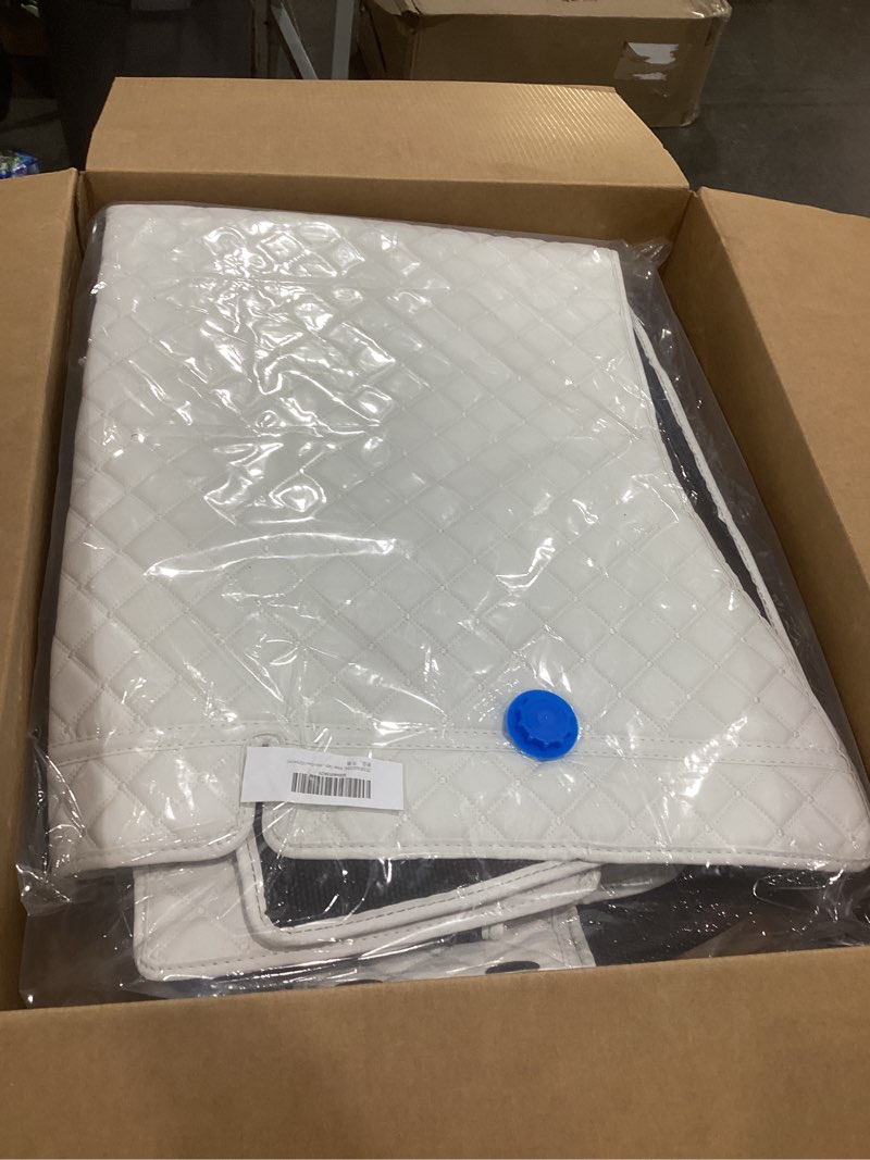 Condition photo showing Good Condition for white cargo mat compatible with tesla model y 5-seat full coverage trunk liner 2020-2025 (rear cargo cover+back seat protector+high sides panel protector+door sill protector) white 2020-2025 full coverage cargo mat