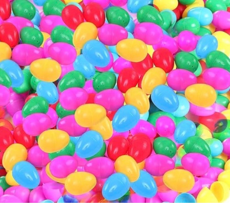 newbea 2000 pcs easter eggs,2.4\" assorted bright colors plastic easter eggs easter eggs empty for easter