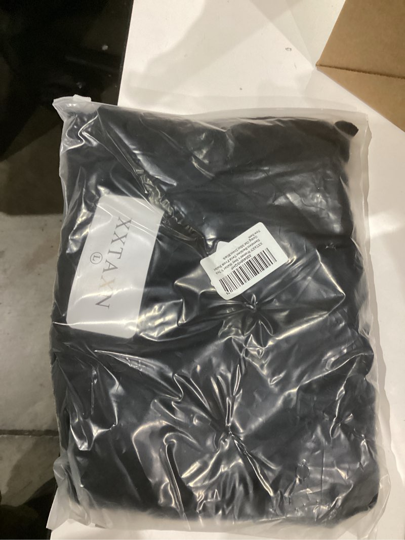 Condition photo showing New/Like New for XXTAXN Women's Sexy Halter V Neck Sleeveless Backless Twist Front Ruched Going Out Mini Dress