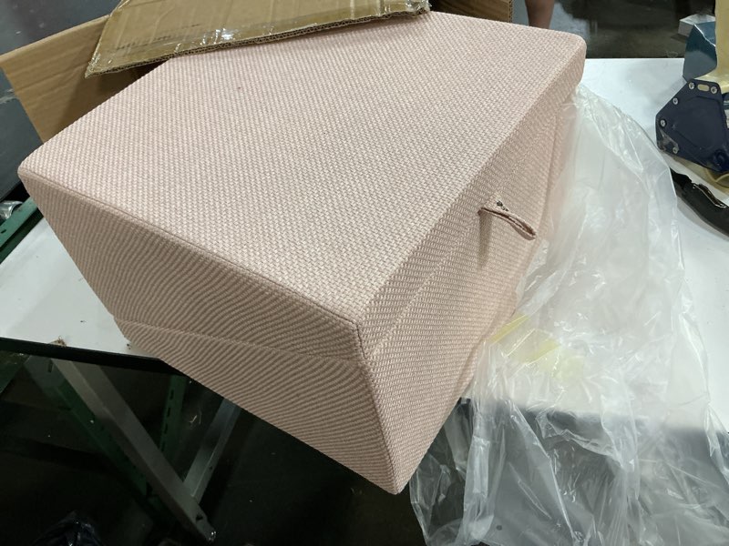 Condition photo showing New/Like New for 17.13" h dog stairs for small dogs, 2-in-1 pet steps & ottoman - foldable dog stairs for couch, non-slip wooden pet stairs for puppy senior injured dogs pink xl(17.13h)