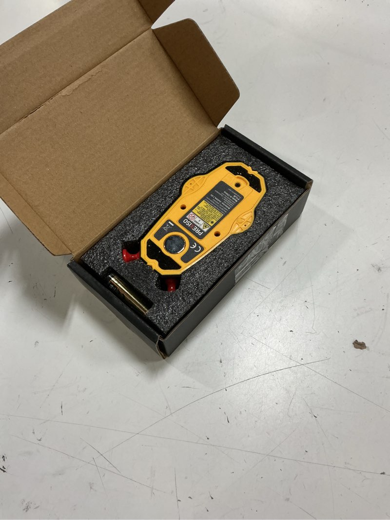 Condition photo showing Good Condition for prexiso 2-in-1 line laser level with magnetic stud finder, compact wood & metal detector with bubble vials for accurate markings, multi surface wall scanners tool for hanging frames & pictures