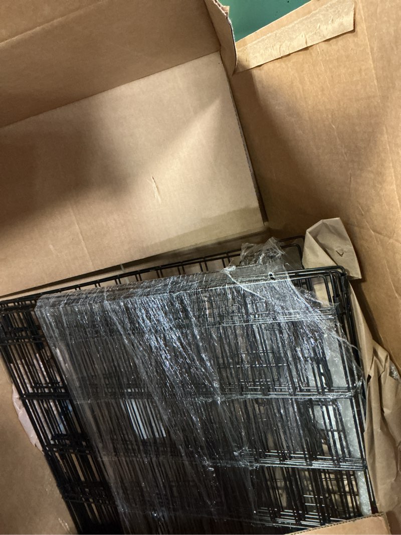 Condition photo showing Good Condition for (Incomplete)Amazon Basics Foldable Octagonal Metal Exercise Puppy / Dog Playpen - Indoor/Outdoor, Single Door, Extra Small (8 Panels, 24 x 24), Easy to assemble and store, 24\" - Puppy, Black Single Door 24\"H