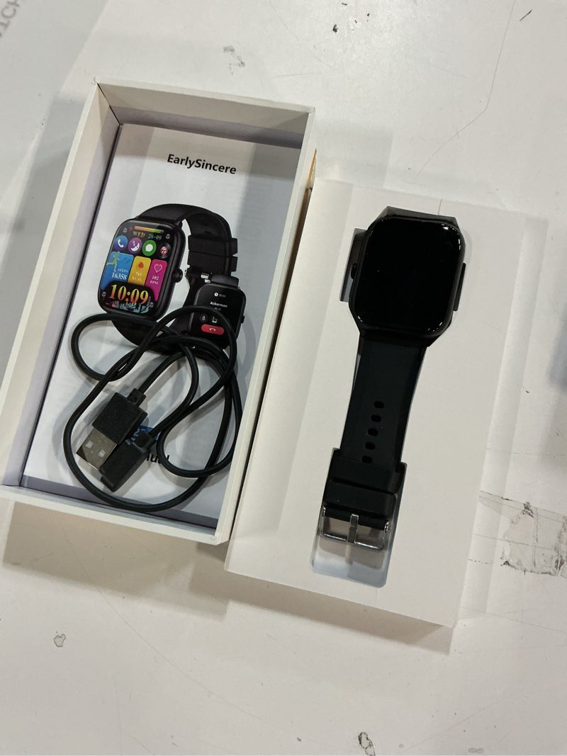 Condition photo showing Good Condition for black smart watch for men women, bluetooth call, 2.06" hd amoled fitness tracker, 118 sports modes, blood pressure/heart rate/spo2/sleep monitor, ip68 waterproof, ideal tech gifts for android iphone