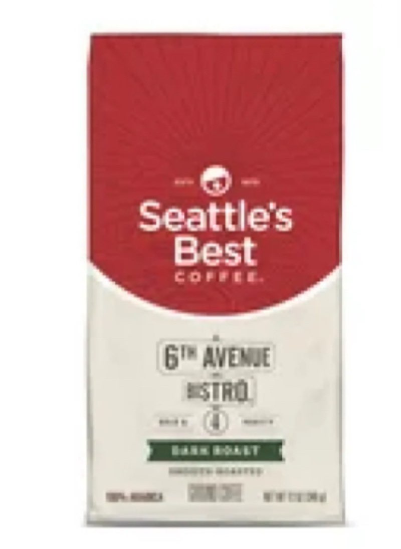 (Best by: 08/23/2025) ) Seattle’s Best Coffee, Dark Roast Ground Coffee, 6th Ave Bistro, 100% Arabica, 3 Bags (12 oz Each)