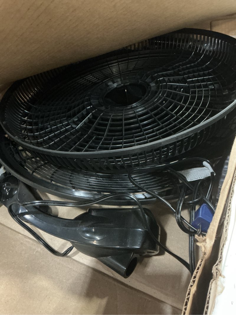 Condition photo showing Good Condition for lasko oscillating cyclone pedestal fan, adjustable height, timer, remote control, 3 speeds, for bedroom, living room, home office, 18", black, 1843 standard packaging