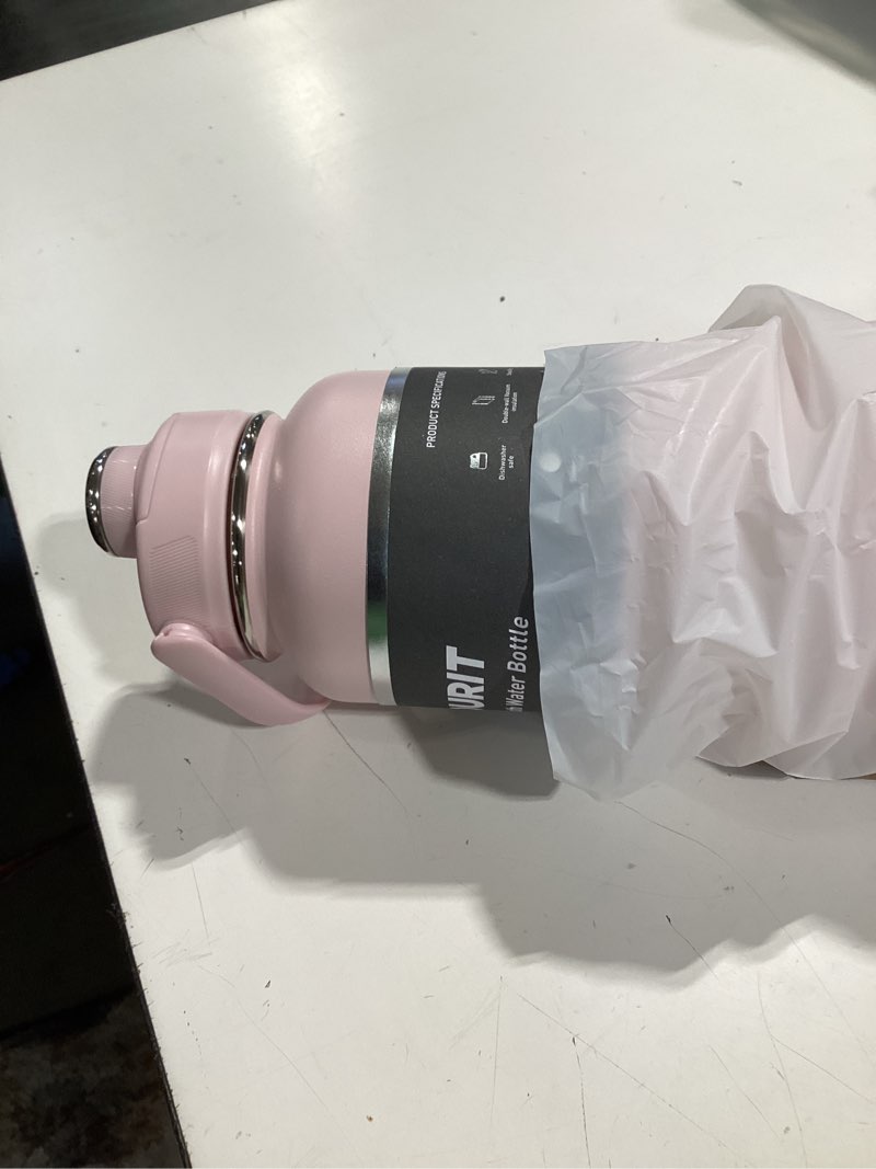 Condition photo showing Good Condition for tourit 32 oz insulated water bottle, stainless steel sports water bottles with top handle, double-wall travel thermal water flask, bpa free leakproof water bottle for sports and travel,pink pink 32 ounces
