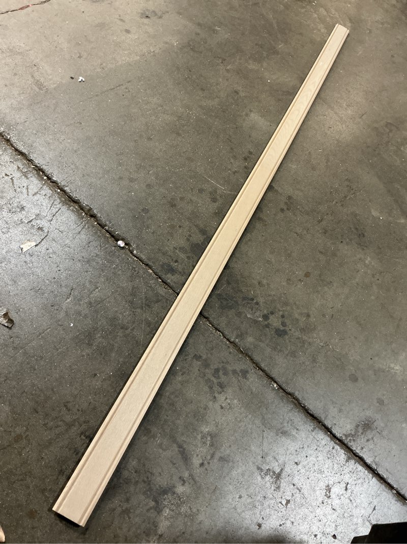 Condition photo showing As Is for sinclair 91.5 in. w x 0.5 in. d x 2.5 in. h shaker crown molding in shaker light oak