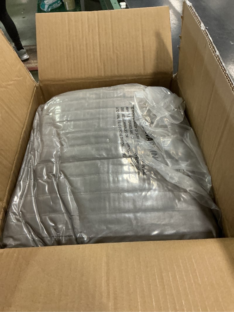 Condition photo showing New/Like New for Sherpa Fleece Weighted Blanket for Adults Queen Size 20lbs, Soft Cozy Flannel Heavy Throw Blanket for Relax and Deep Sleep, 3D Ribbed Warm Fleece Weighted Blankets for Couch and Bed, 60" x 80" 60" x 80" 20 LBS Grey