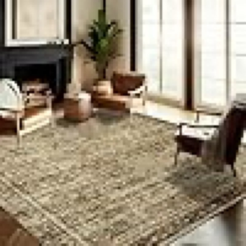 Area Rug 8x10 Washable Rug Brown Vintage Traditional Mat Distressed Indoor Foldable Thin Retro Accent Floral Non Slip Carpet Living Room Dining Room Office