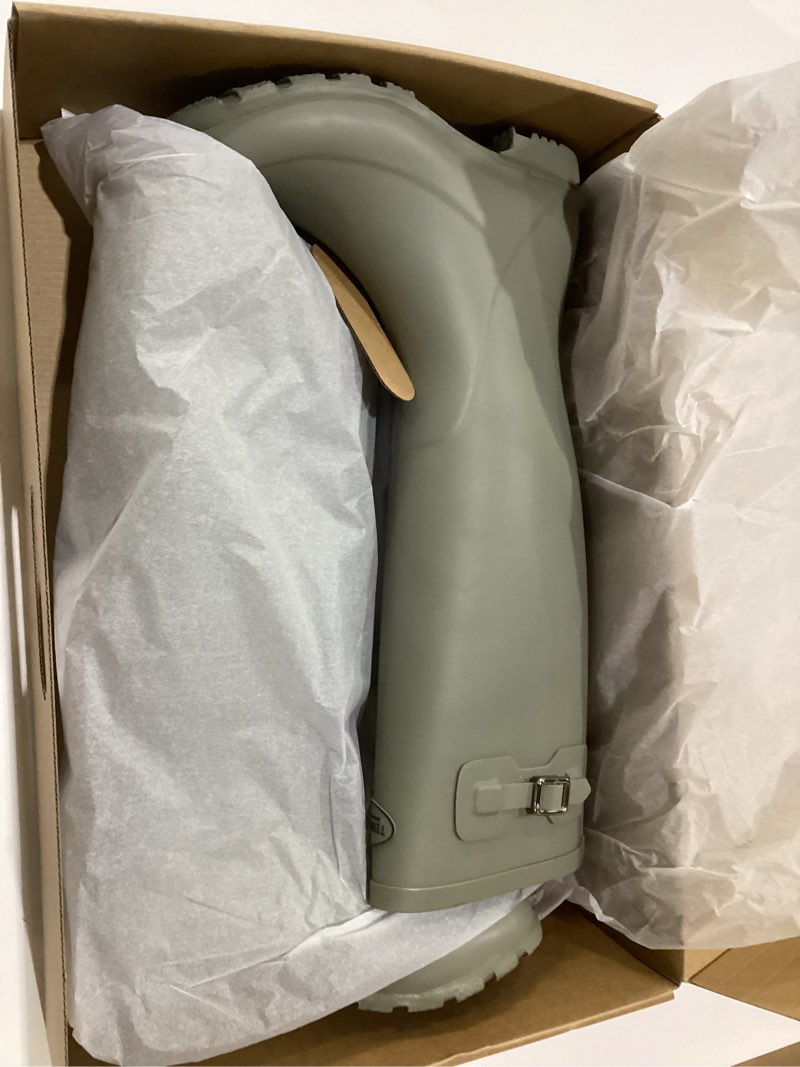 Condition photo showing New/Like New for Rain Boots for Women Japanese Style Waterproof Rubber Boots Tall Knee High RainBoots Garden Boots Anti-Slip Wellington Rain Shoes Sage Green 6