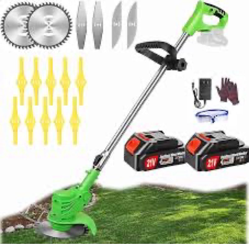 weed wacker - electric weed wacker cordless trimmer. 4 in 1 stringless lightweight weed cutter/grass cutter/lawn edger.there are 4 different blades,suitable for gardens, patios. visit the gjpwyfdc store