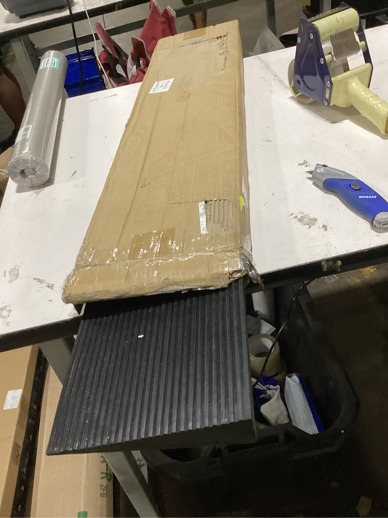 Condition photo showing New/Like New for 1.5'' rise threshold ramp for doorways, 2204 lbs capacity rubber threshold ramp, non-slip driveway curb ramps handicap ramp for wheelchair scooter stroller, cuttable & adjustable size