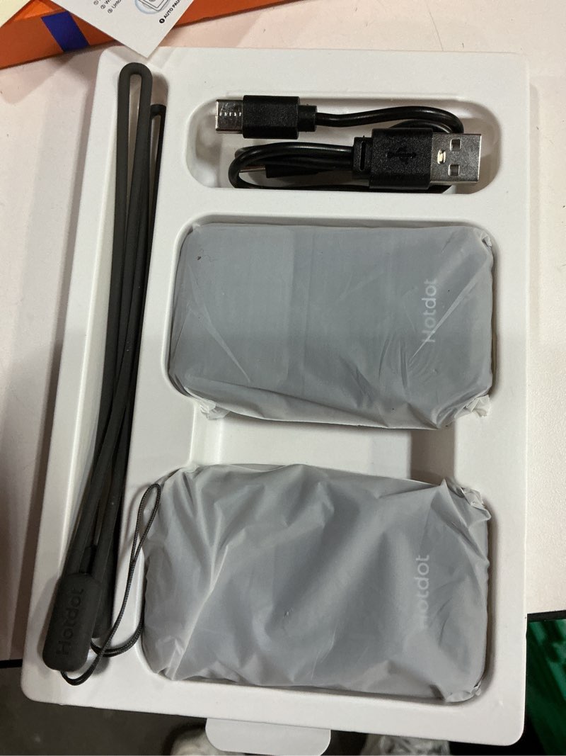 Condition photo showing New/Like New for Hotdot Hand Warmers Rechargeable, Heat Levels (104–131°F), Real-Time Temp & Battery Display, Electric Hand Warmers, Fast Heating, Fits in Gloves/Pocket, Gifts for Women & Men AI-Gray 2Pack