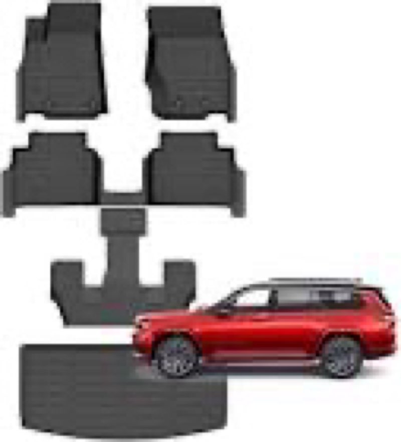 sanban-axe floor mats & cargo liner for 2021-2025 jeep grand cherokee l (6-passenger without center 