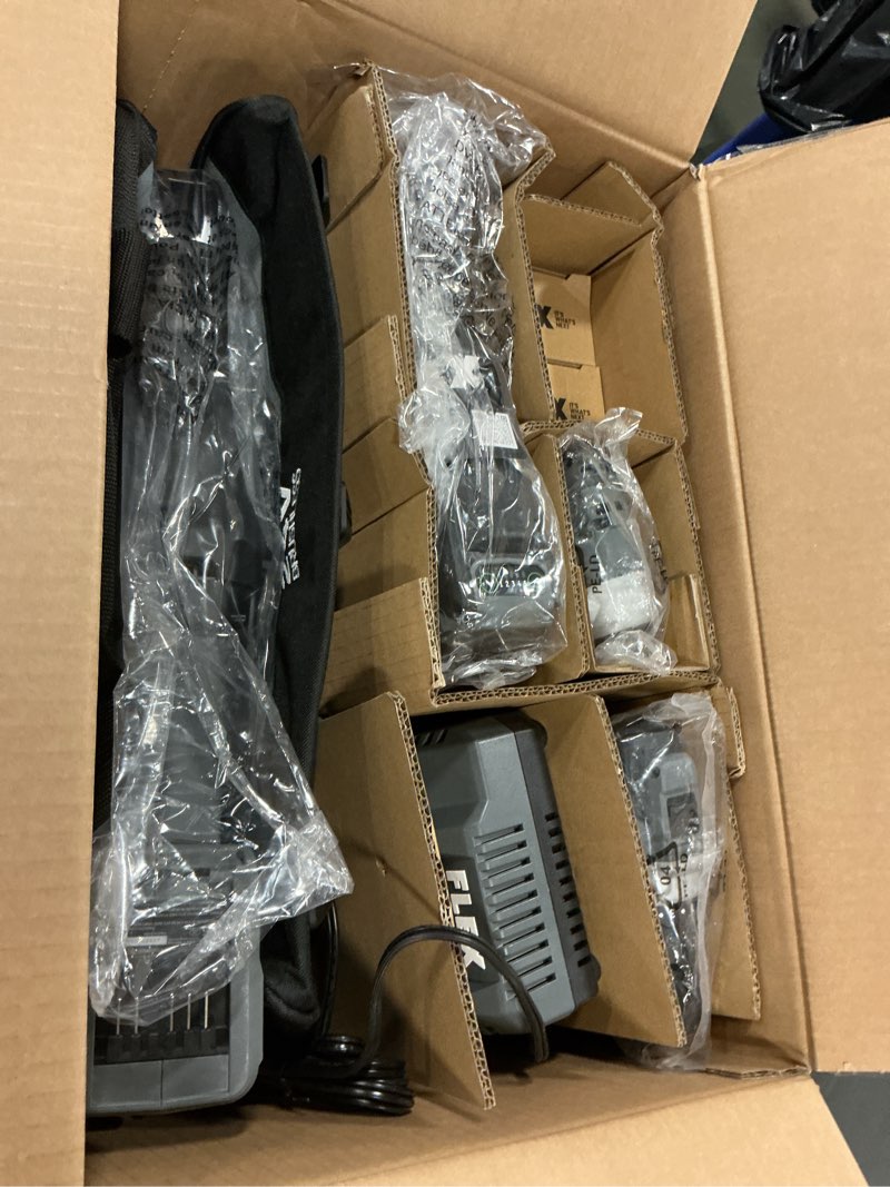 Condition photo showing Good Condition for FLEX 4-Tool Brushless Power Tool Combo Kit with Soft Case (2-Batteries Included and