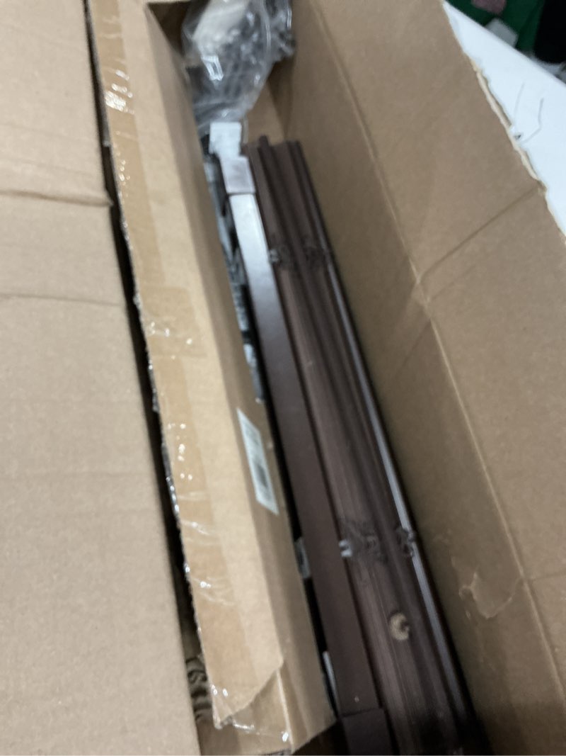 Condition photo showing As Is for lazblinds no tools no drill 1" vinyl mini blinds, cordless blinds for windows, light filtering horizontal window blinds & shades, 20" w x 64" h, mahogany cordless-mahogany 20" w x 64" h