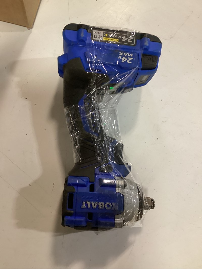 Condition photo showing As Is for terms have one to sell? sell one like this sell something else  kobalt kbc-1224b 24v 3/8" cordless impact wrench with battery and charger