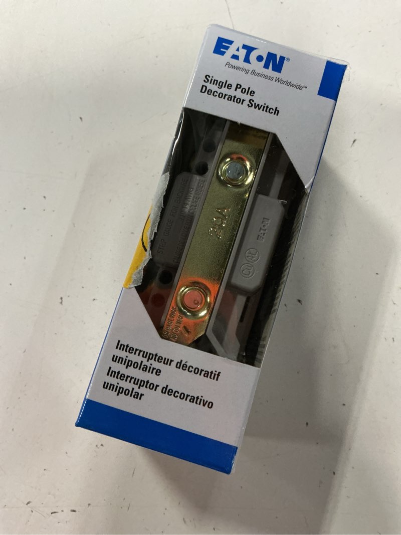 Condition photo showing Good Condition for eaton 20-amp single-pole rocker light switch, white