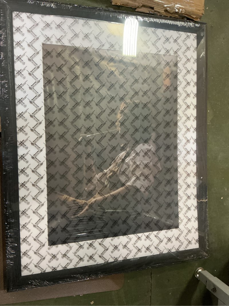 Condition photo showing As Is for Frametory, 18x24 Picture Frame with Mat for 16x20 Picture - High Definition Glass Wide Molding - Preinstalled Wall Mounting Hardware (Black, 1 Pack) 18x24 (1 Pack) Black