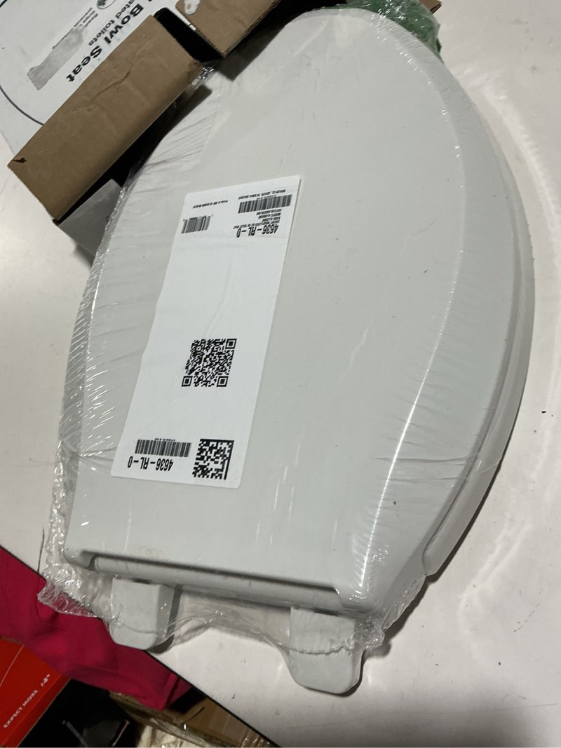 Condition photo showing Good Condition for kohler 4636-rl-0 cachet readylatch elongated toilet seat slow close, soft close toilet seat quiet lid, contoured grip-tight bumpers installation hardware, apartment essentials, white white elongated ready latch