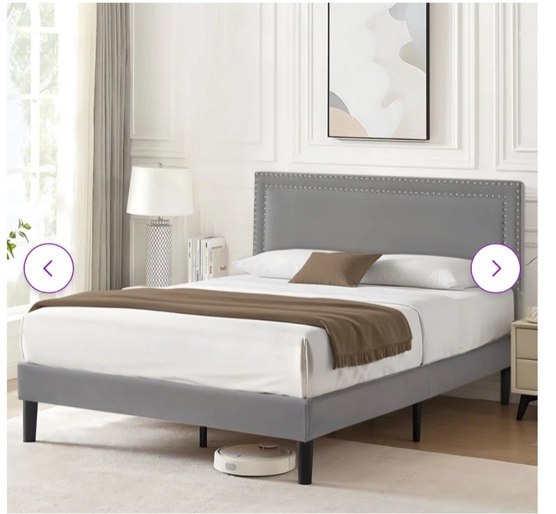 auxter upholstered platform bed with adjustable headboard no box spring needed queen 