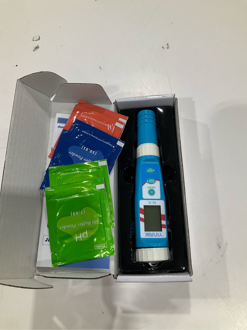Condition photo showing Good Condition for 7 in 1 chlorine meter digital chlorine ph tester salt ph meter for saltwater pool ph conductivity for hydroponic drink water tds meter yinmik ph chlorine salinity ec tds orp temp reader for aquarium blue ph meter