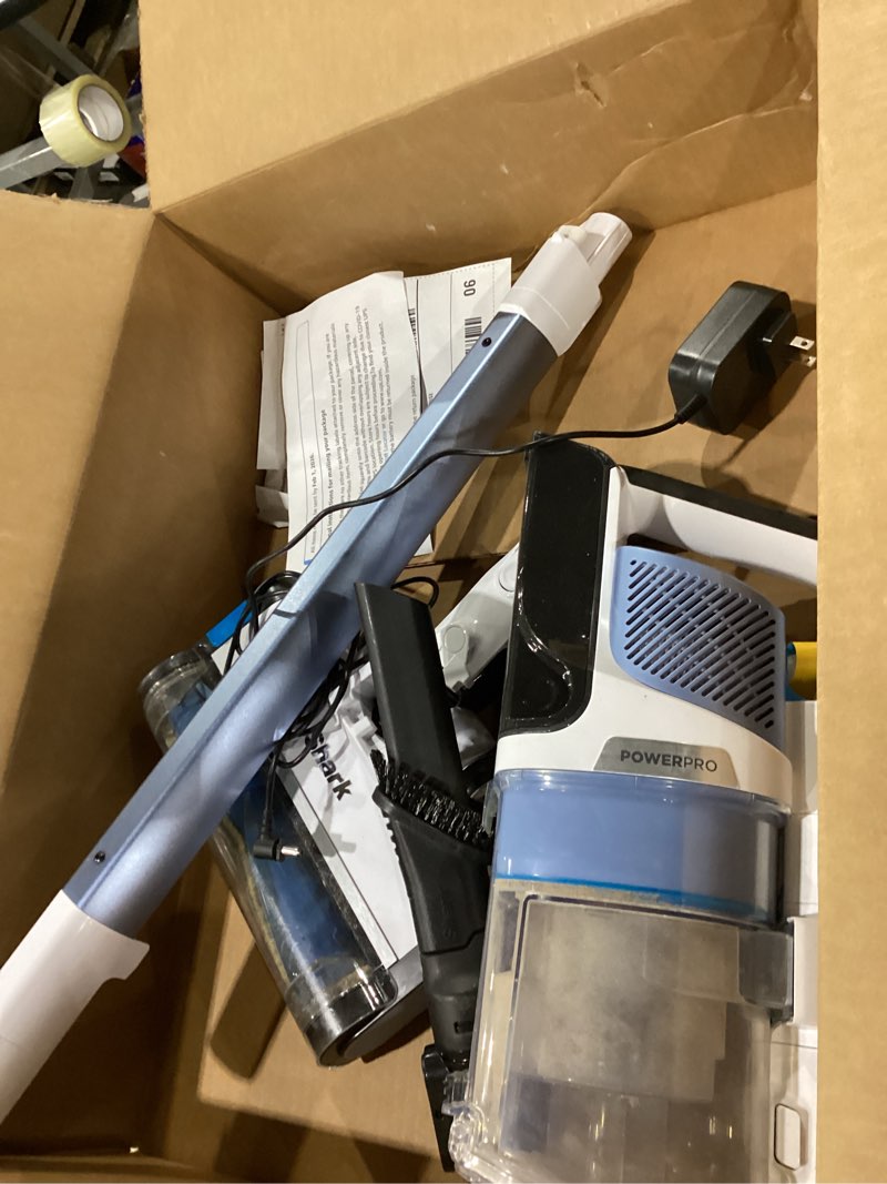 Condition photo showing Good Condition for Not Tested ***Shark PowerPro Plus Cordless Stick Vacuum, Lightweight, Rechargeable, FloorDetect Technology, HEPA Filter, Up to 50-Minute Runtime, Powerful Pet Hair Pickup, Carpets & Hard Floors, Pure Water, IZ377H PowerPro FloorDetect