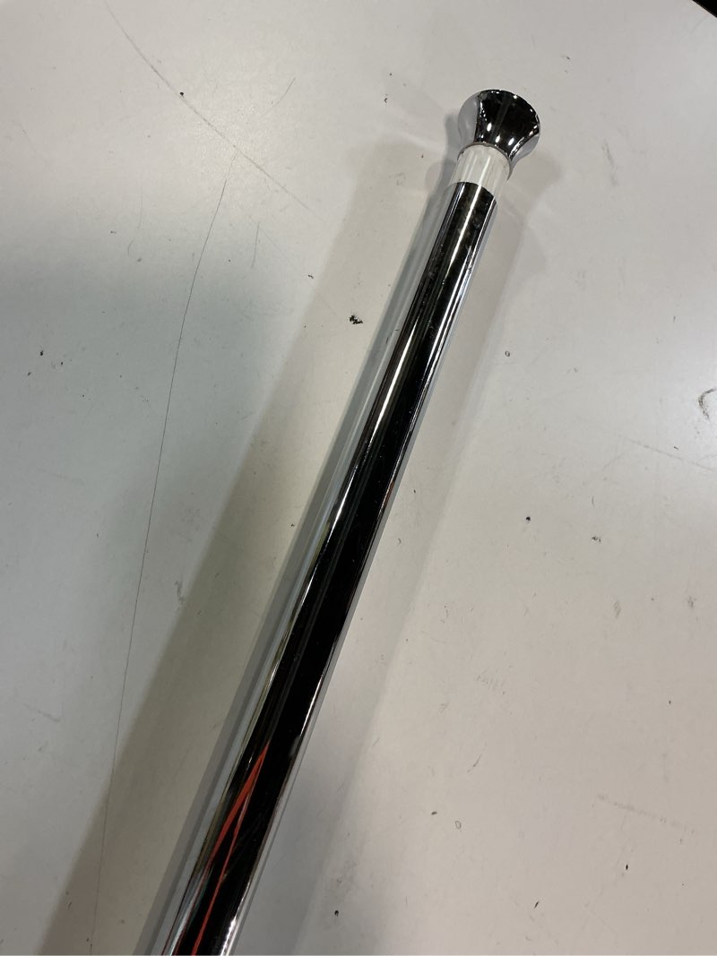 Condition photo showing Good Condition for amazon basics no drill spring tension curtain rod, adjustable 54-90" width, chrome, classic finial chrome 54-90" indoor