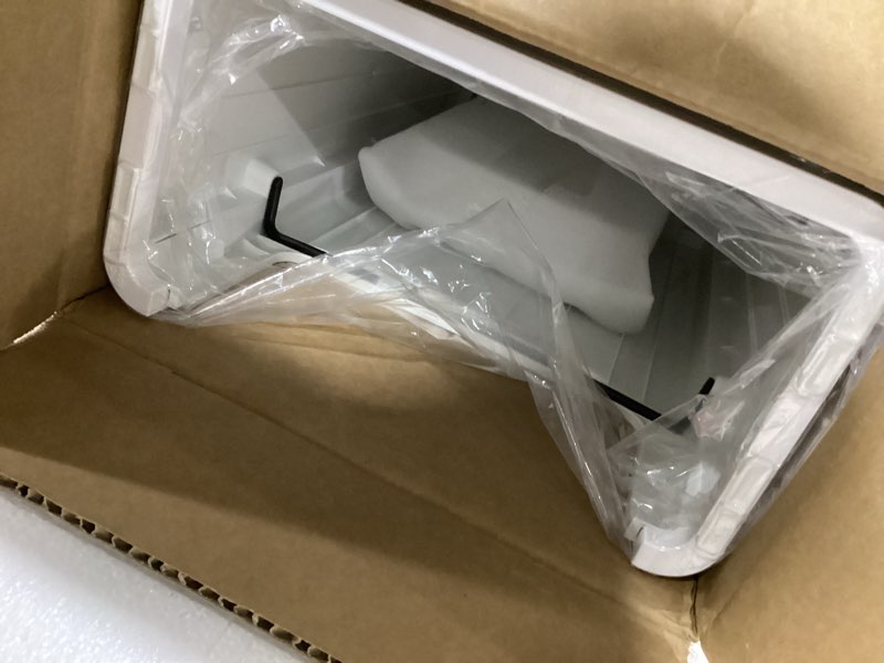 Condition photo showing Good Condition for WanWanKa Bathroom Trash Can with Lid,Slim 6 Gallon Commercial Lagre Trash Bin, Tall Skinny Waste Bin with Press Top Lid, Narrow Garbage can for Kitchen,Living Room,Ofice,Laundary Room,Bedroom White
