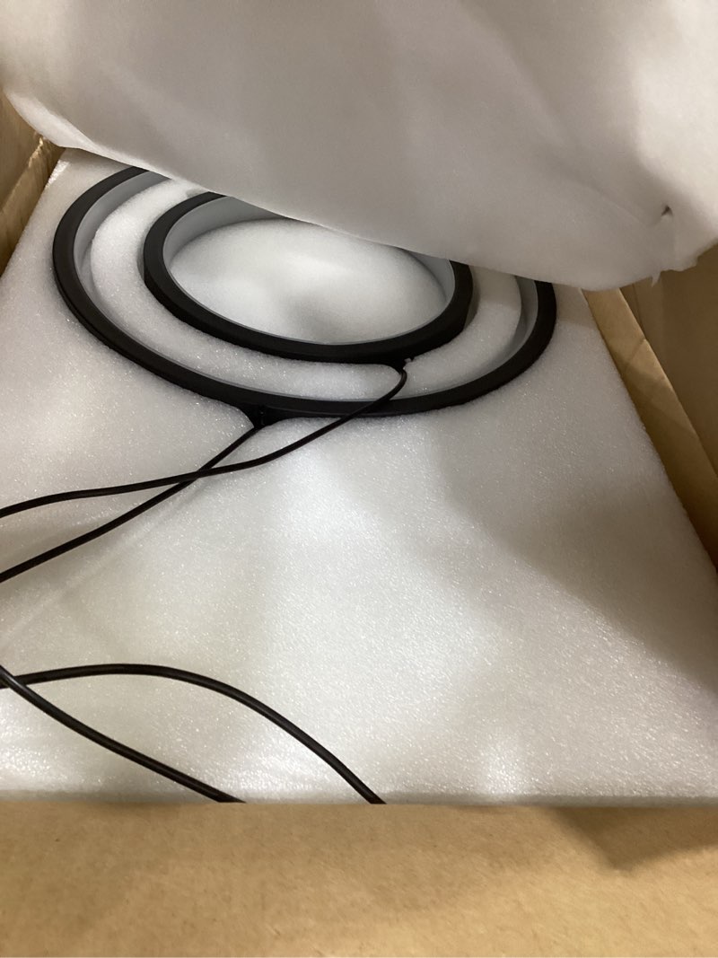 Condition photo showing As Is for Modern LED Pendant Lights, Dimmable 39in Linear Wave LED Chandelier Lighting, Black & Gold Dining Room Hanging Light Fixtures Kitchen Island Globe Pendant Light for Dining Table (2704lm)