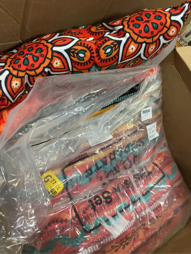 Condition photo showing Good Condition for Nuogo 4 Pack Large 22 Inch Bohemian Floor Pillows Square Boho Floor Cushions Seating Pillows for Soft Yoga Meditation Pillow Mandala Pouf for Living Room Tatami Reading Nook(Exquisite)