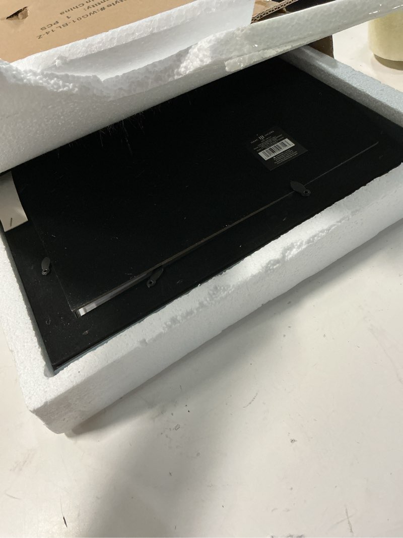 Condition photo showing As Is for Isaac Jacobs 11x14 (Matted 8x10) Blue w/Brown (Vertical & Horizontal) Double Border Picture Frame, Wall-Mountable, Made for Photo Gallery and Wall Art, Home or Office (11x14, Blue W/Brown) 11x14 Blue W/ Brown