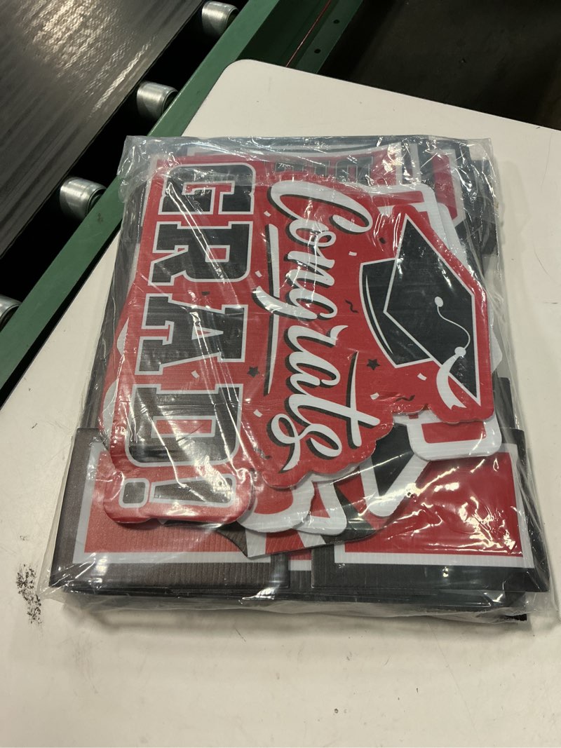 Condition photo showing New/Like New for red themed graduation decorations 2026 - graduation yard signs class of 2026,congratulate graduation yard signs - graduation party supplies for high school & graduation party decorations red 2026