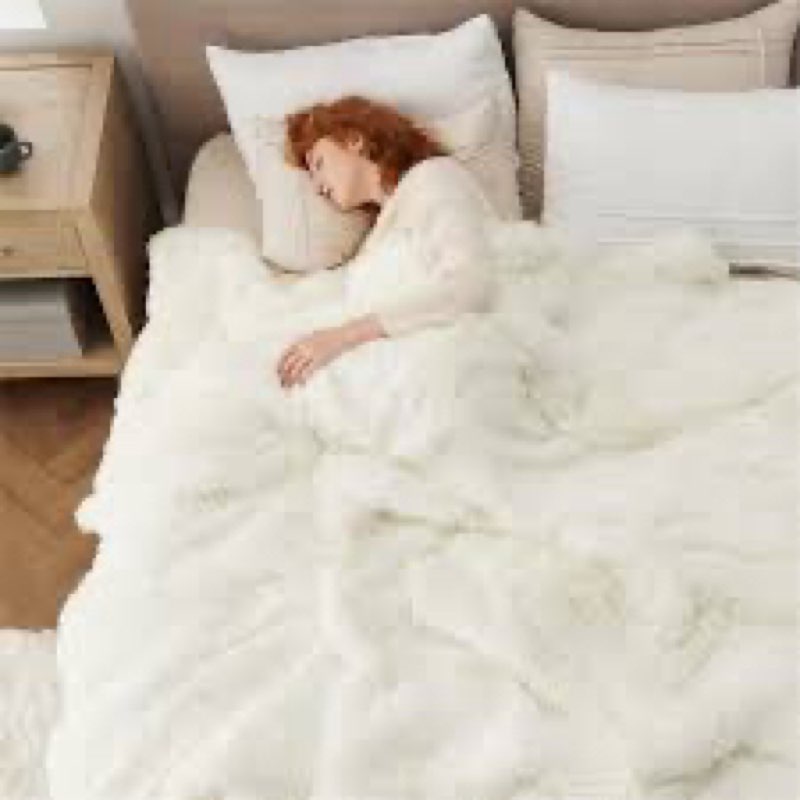 bedsure fleece blankets king size cream - bed blanket soft lightweight plush cozy fuzzy luxury micro