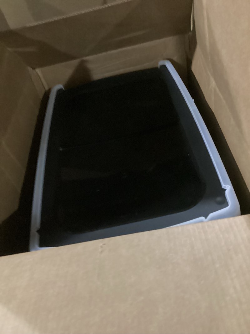 Condition photo showing Good Condition for similar to photo) iris usa cat litter box large open top with high sided walls tall scatter shield scoop included easy clean plastic pan stain resistant for big cats kittens indoor multi-cat households open top black