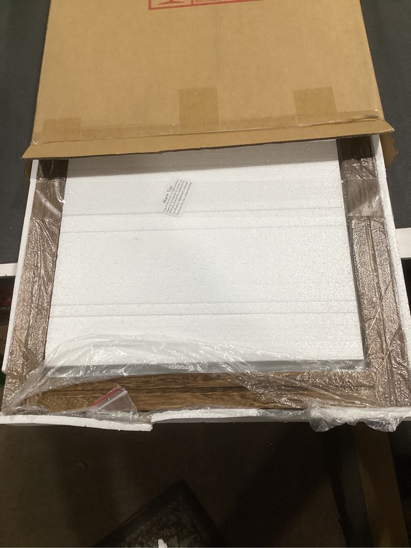 Condition photo showing Good Condition for AAZZKANG Rustic Wood Mirror Rectangle Decorative Wall Hanging Mirrors with Frame Large 20"x16" for Bedroom Living Room Bathroom Home Entryway 20"L x 16"W Retro Brown