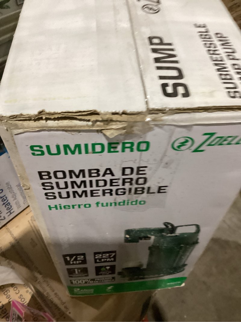 Condition photo showing As Is for Zoeller 1/2 HP 115V Cast Iron Submersible Sump Pump  60 GPM 1075-0001