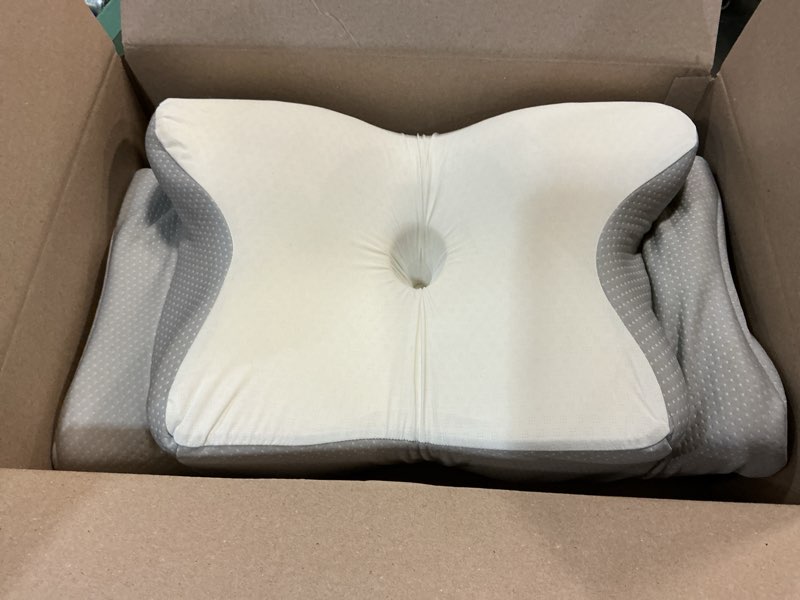 Condition photo showing As Is for pain relief cervical pillow for neck support,adjustable ergonomic pillow | cozy sleeping,odorless orthopedic memory foam pillows,contour bed pillow for side back stomach sleeper