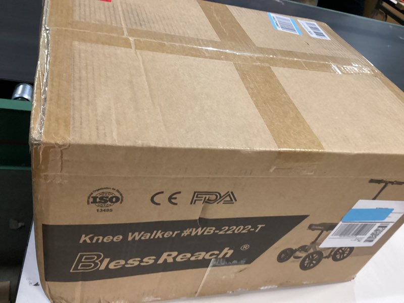 Condition photo showing New/Like New for All Terrain Foldable Knee Scooter Walker - Economical Knee Walker for Foot Injuries, Compact Crutches Alternative - Black