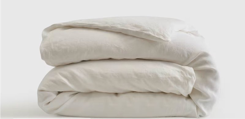 quince linen duvet cover full/queen white