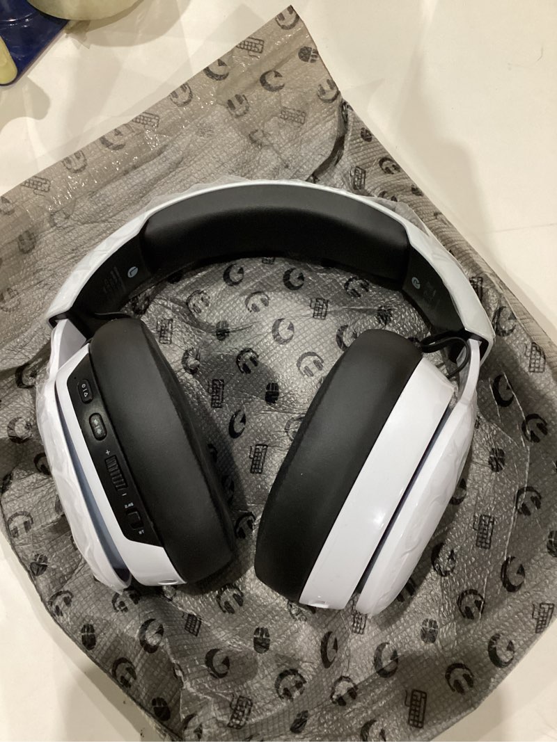 Condition photo showing As Is for Gtheos 2.4GHz Wireless Gaming Headset for PS5, PS4 Fortnite & Call of Duty/FPS Gamers, PC, Nintendo Switch, Bluetooth 5.3 Gaming Headphones with Noise Canceling Mic, Stereo Sound, 40+Hr Battery -White