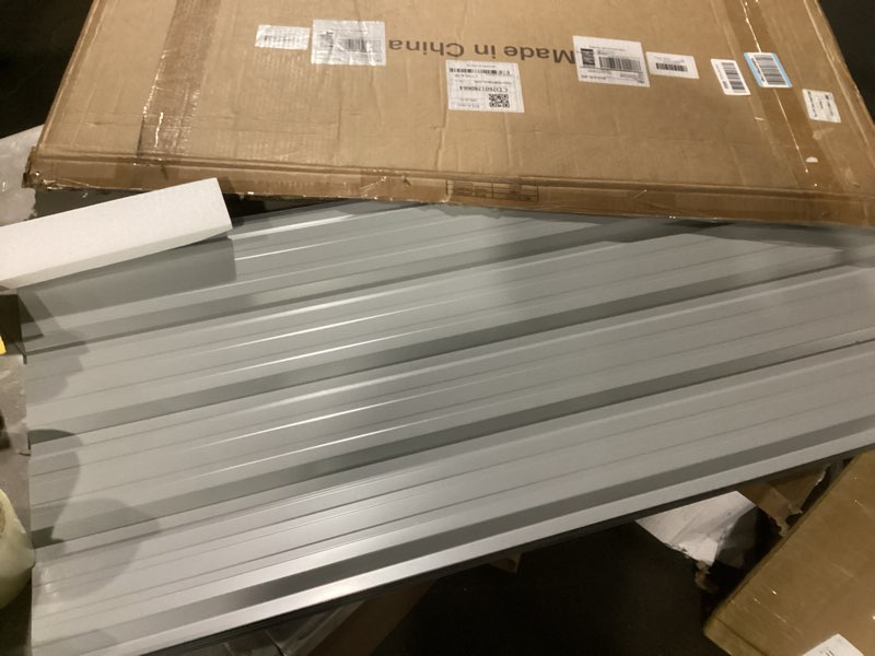 Condition photo showing Good Condition for 10 pcs metal roofing panels - corrugated galvanized roof panels l41.34x w17.72 inch, waterproof tin roof sheets for garages,sheds, stables and mobile homes, includes screws(grey,l41.34''-10) l41.34''-10 grey