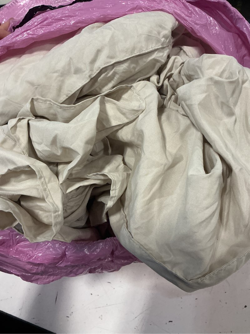 Condition photo showing Good Condition for andency beige queen comforter set, 3 pieces soft lightweight fluffy solid ruffle bedding comforter sets, all season farmhouse shabby chic comforter for queen size bed (beige, 90x90inch) beige queen(90"x90")