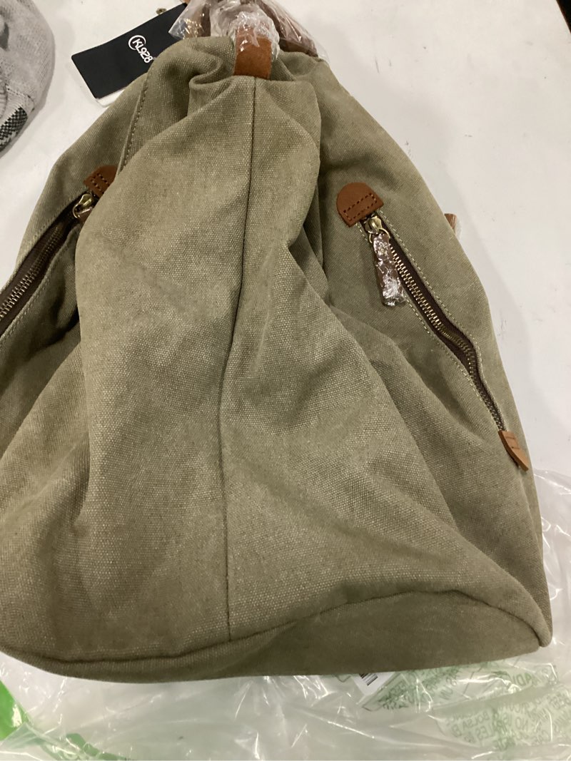 Condition photo showing Good Condition for kl928 canvas vintage backpack – large casual daypack outdoor travel rucksack hiking backpacks for men women 6882-canvas-olive green