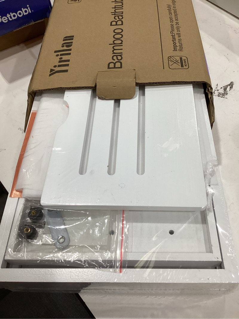 Condition photo showing Good Condition for premium bathtub tray caddy, expandable bath tray, unique house warming gifts, new home, anniversary and wedding gifts for couple, bridal shower gift for women