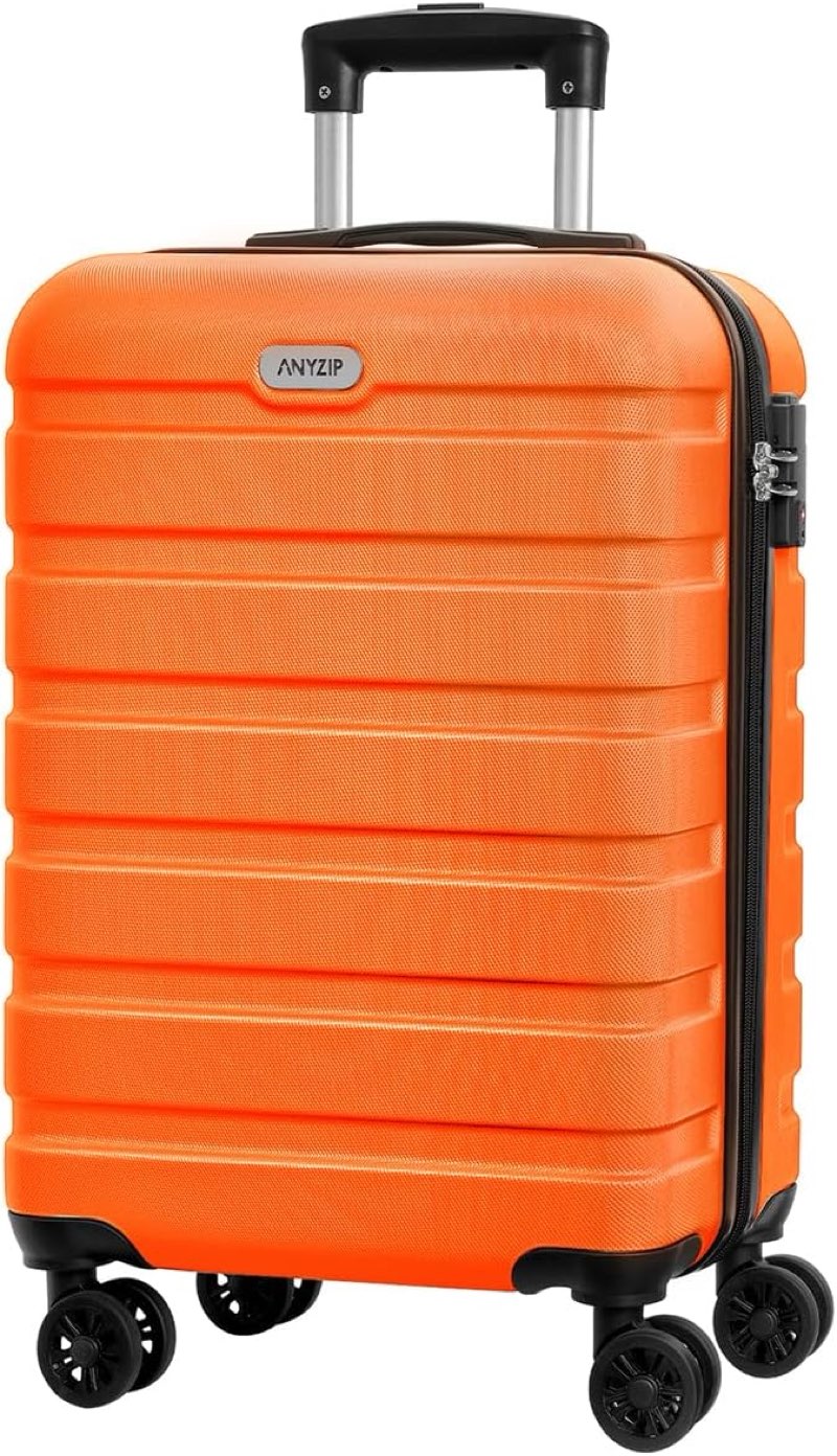 anyzip luggage pc abs hardside lightweight suitcase with 4 universal wheels tsa lock carry-on 20 inc