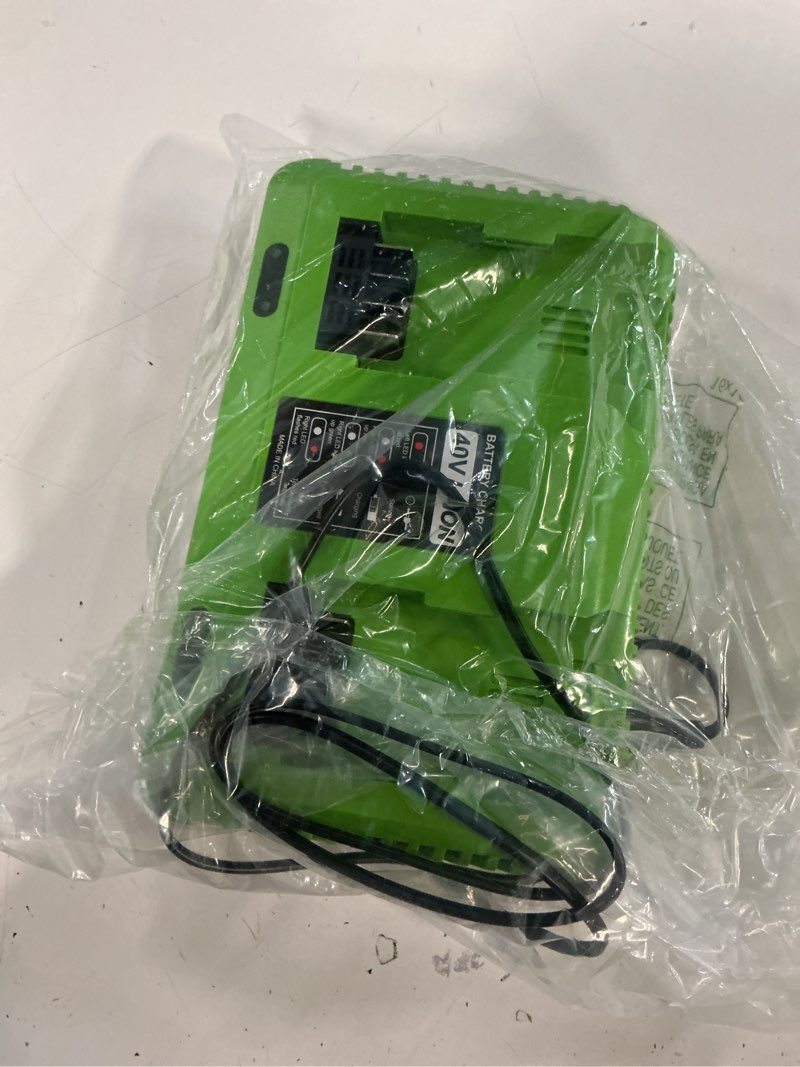 Condition photo showing Good Condition for replacement for greenworks 40v charger - dual-port 3a fast charging, wall-mountable, compatible with greenworks 40v power tools