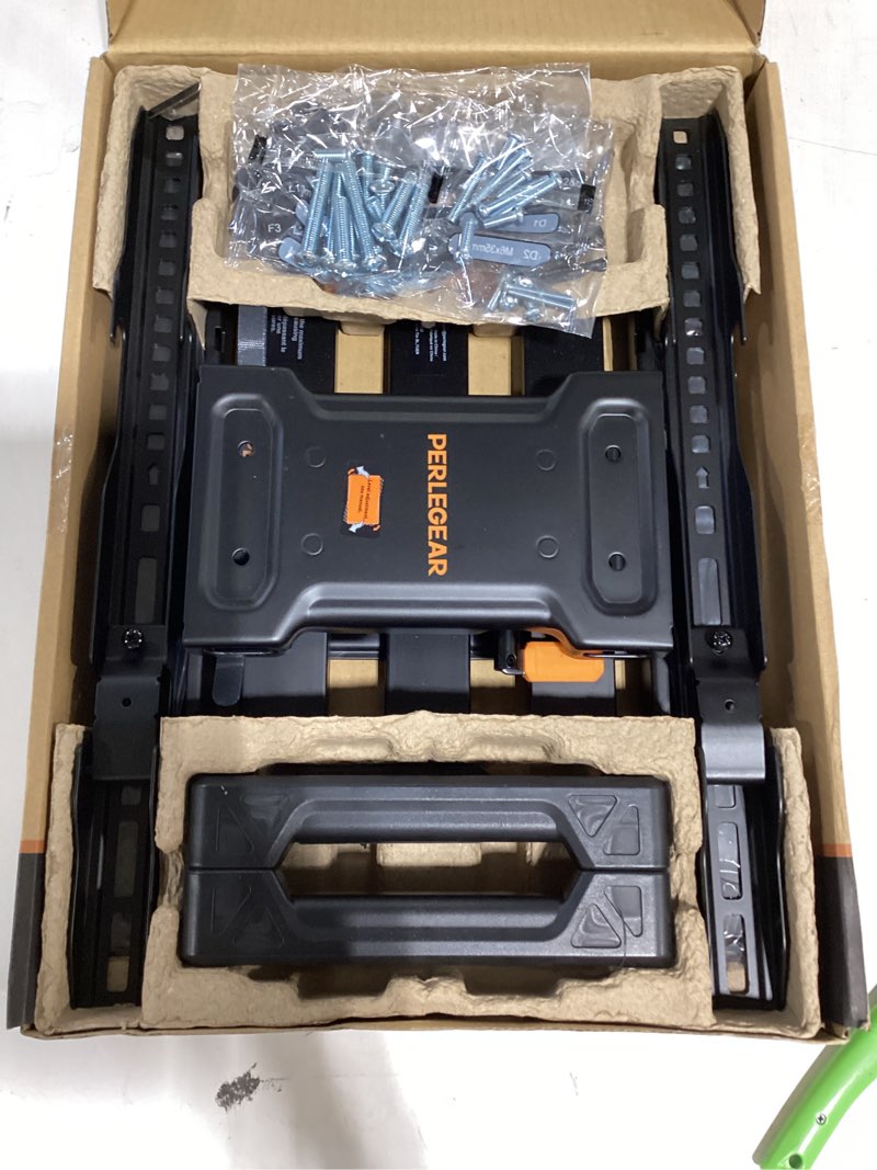 Condition photo showing As Is for mountftv full motion tv wall mount for 42-92 inch tvs with tool free tilt, holds up to 132 lbs, max 600x400mm, tv mount with swivel extension rotation, fits 16" wood studs