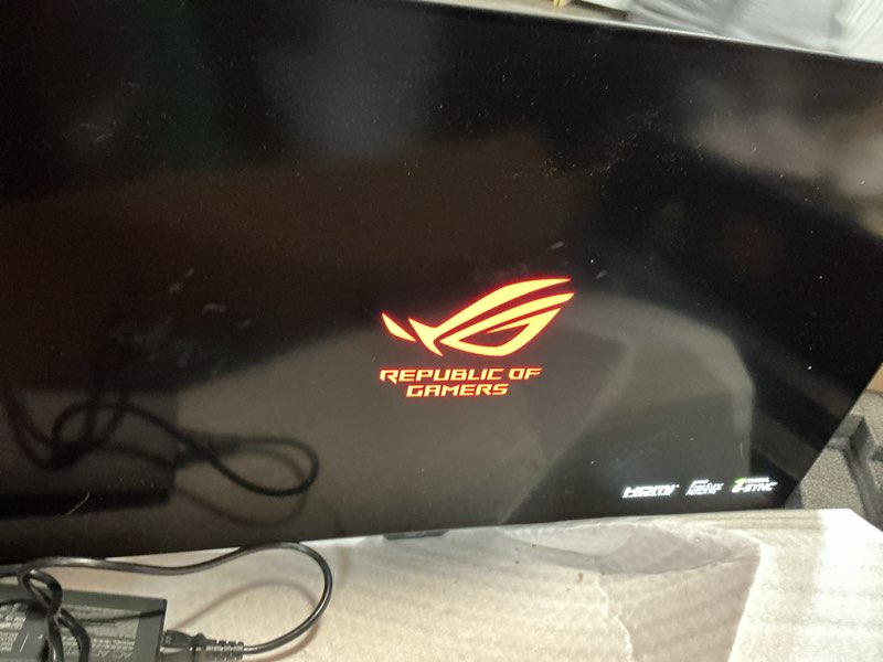 Condition photo showing As Is for ASUS ROG Swift 32” 4K OLED Gaming Monitor (PG32UCDP) - WOLED, Dual Mode (4K 240Hz, FHD 480Hz), 0.03ms, G-SYNC Compatible, Custom Heatsink, AI Gaming, 99% DCI-P3,True 10-bit, USB-C 90W, 3yr Warranty 32" OLED Dual Mode(4K 240Hz/FHD 480Hz) G-SYNC