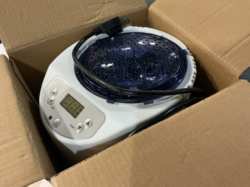 Condition photo showing As Is for sauna steamer machine, 3l portable sauna steamer, 1200w indoor sauna steamer pot with remote control, 15 heating levels, timer, sauna heater steam generator for sauna, home spa sauna accessories